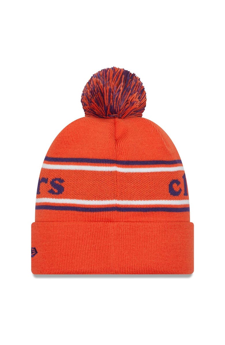 New Era Men's New Era Orange Clemson Tigers Marquee Cuffed Knit Hat with Pom, Alternate, color, Orange