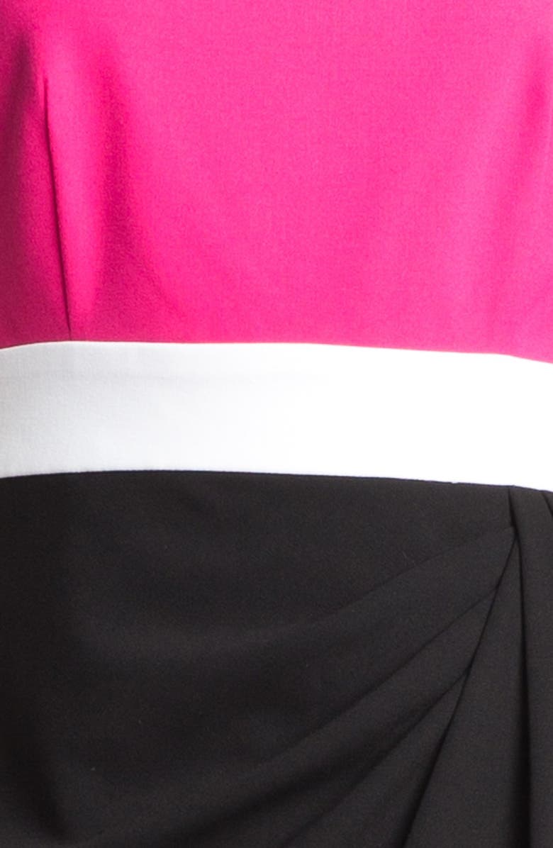 Calvin Klein Colorblock Side Drape Sheath Dress, Alternate, color, 