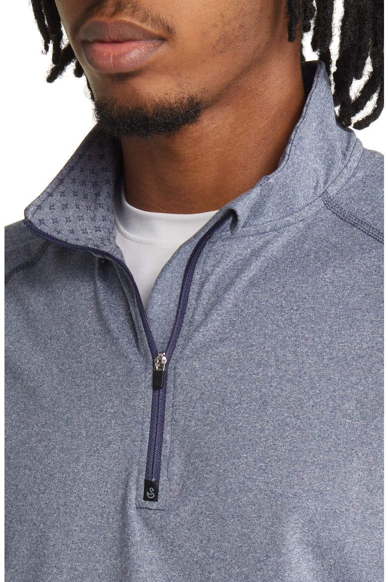 Graham Quarter Zip Golf Pullover, Alternate, color, NAVY HEATHER-NAVY