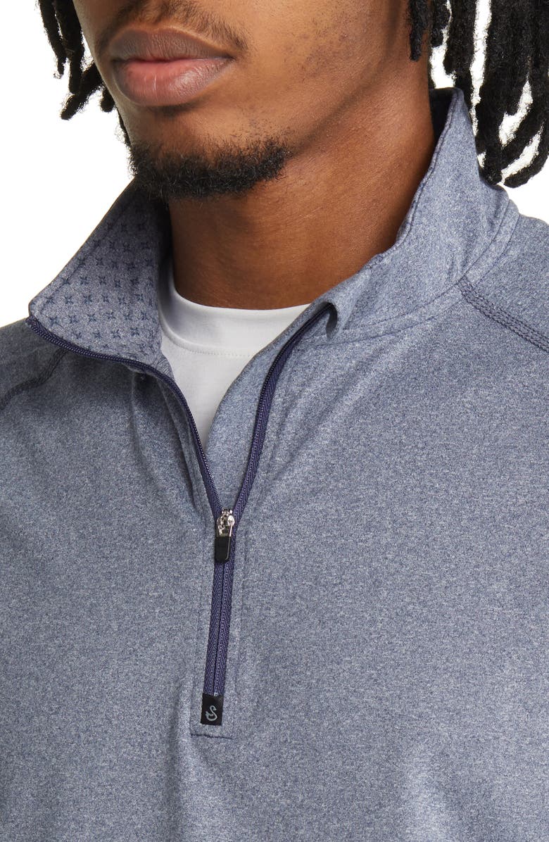 Swannies Graham Quarter Zip Golf Pullover, Alternate, color, Navy Heather-Navy