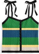 Polo Ralph Lauren Stripe Cotton Blend Cable Sweater Camisole