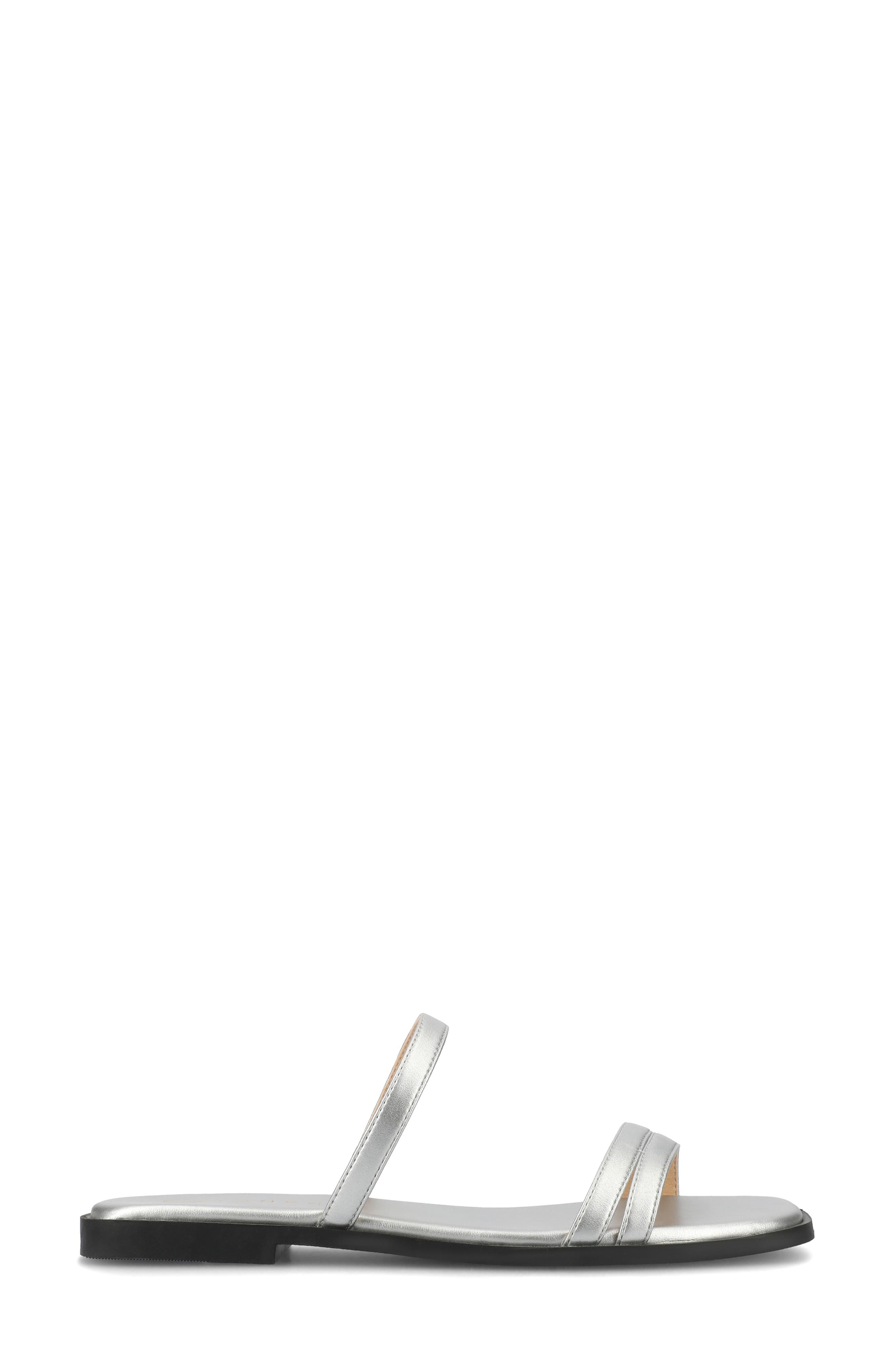 Journee Collection Brisa Slide Sandal, Alternate, color, Silver