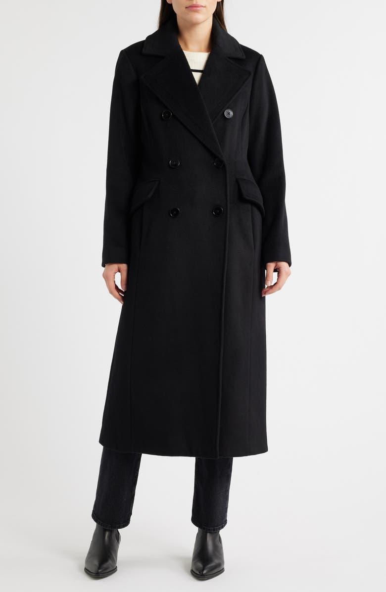 Michael Kors Double Breasted Wool Blend Coat, Alternate, color, Midnight