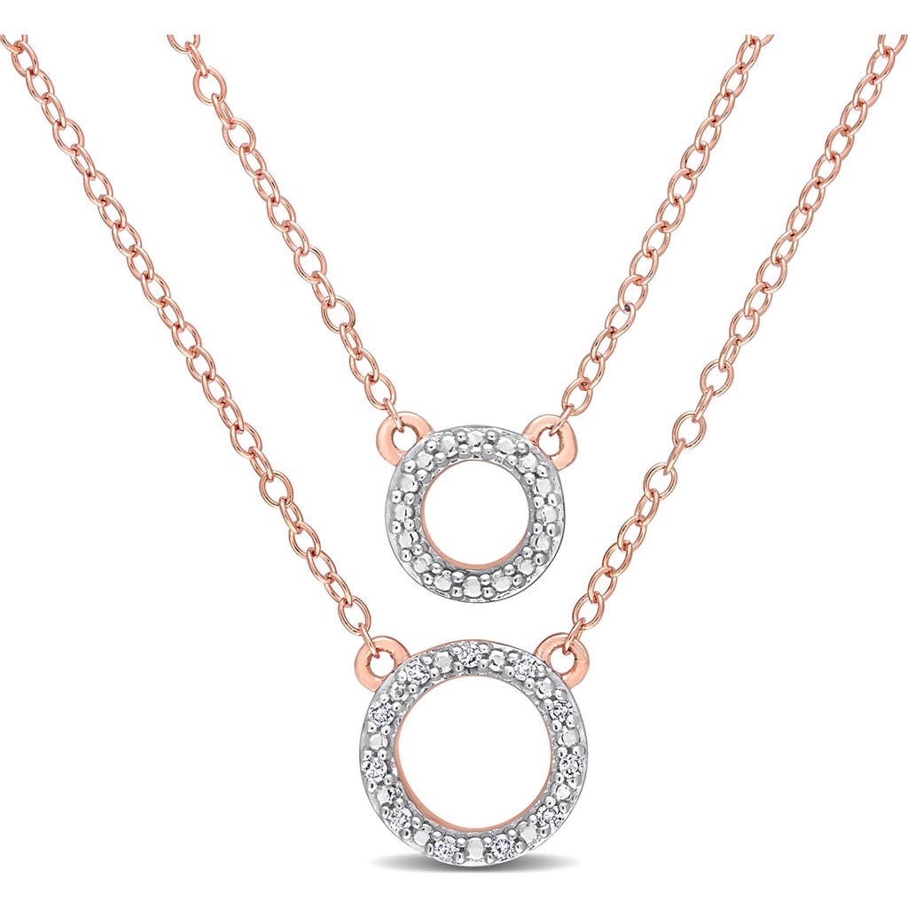Delmar Diamond Circle Layered Necklace In Rose Gold