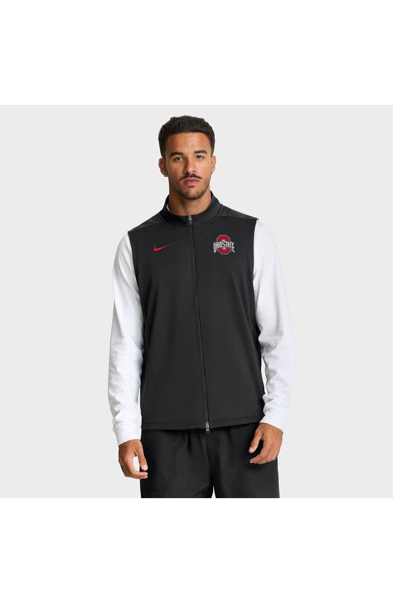 Nike Men's Nike Black Ohio State Buckeyes Primetime Victory Performance Full-Zip Vest, Main, color, Black