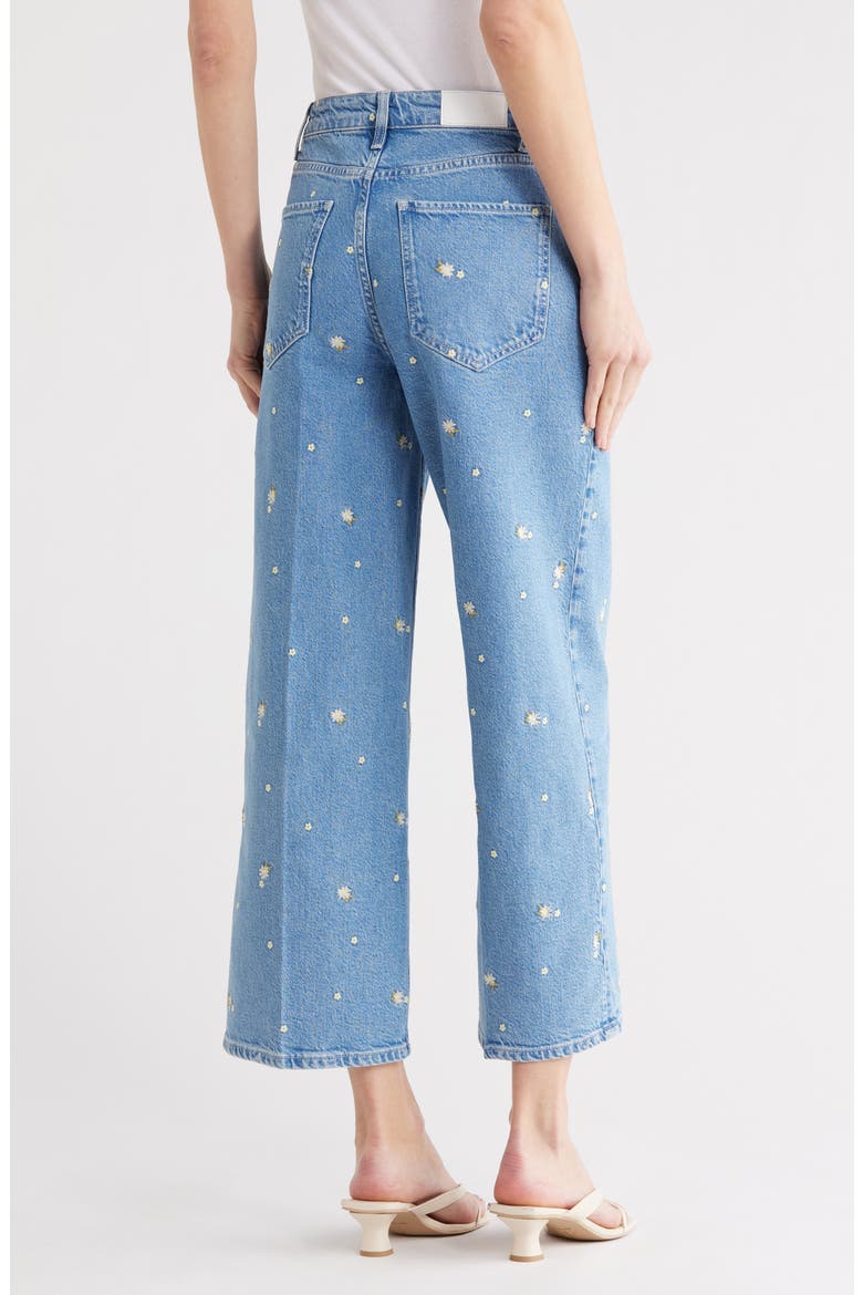 Getty Crop Straight Leg Jeans, Alternate, color, INDIGO FLORAL