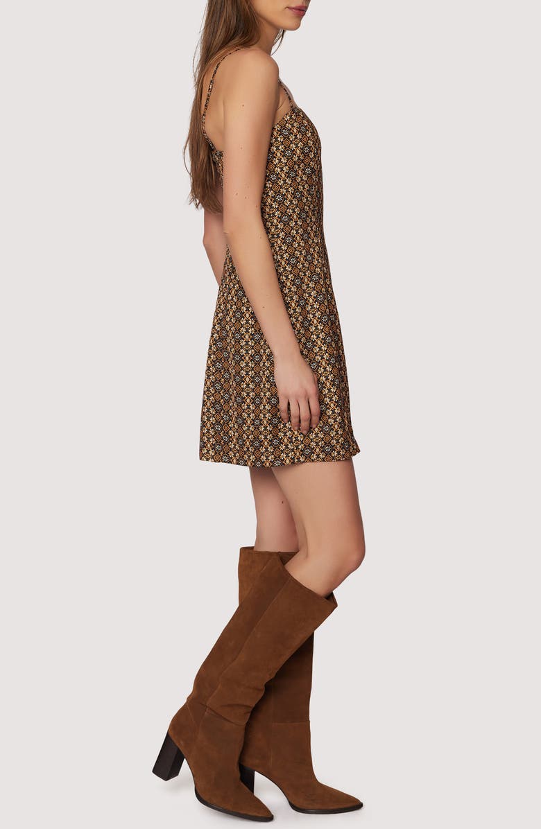 Lost + Wander Heritage Revival Floral Mini Sundress, Alternate, color, Brown-Multi