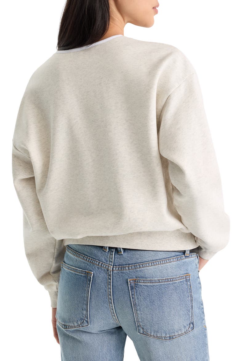 The Brushed Fleece Henley Sweatshirt, Alternate, color, OATMEAL001