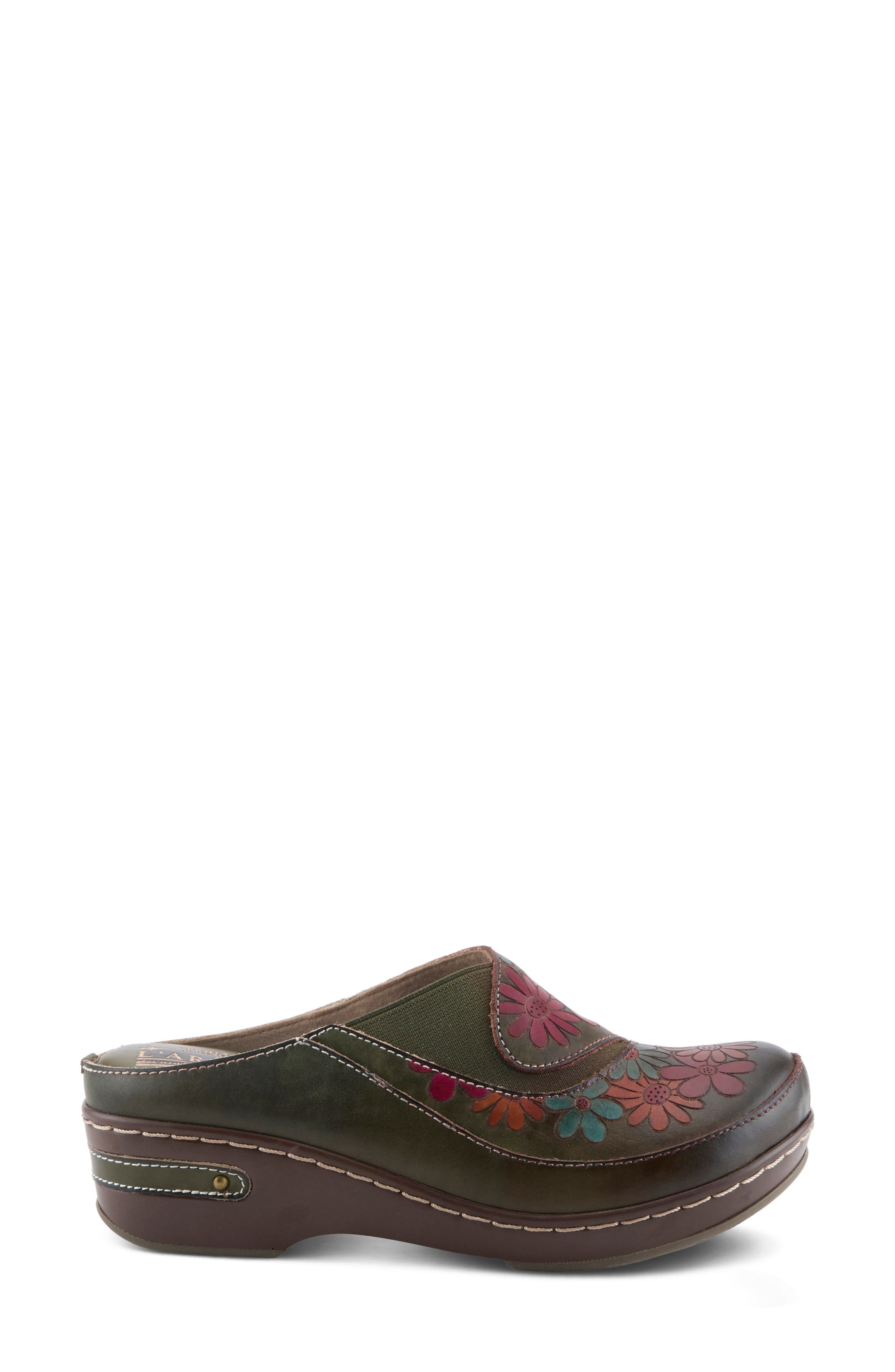 Chino Dazis Leather Mule, Alternate, color, OLIVE MULTI