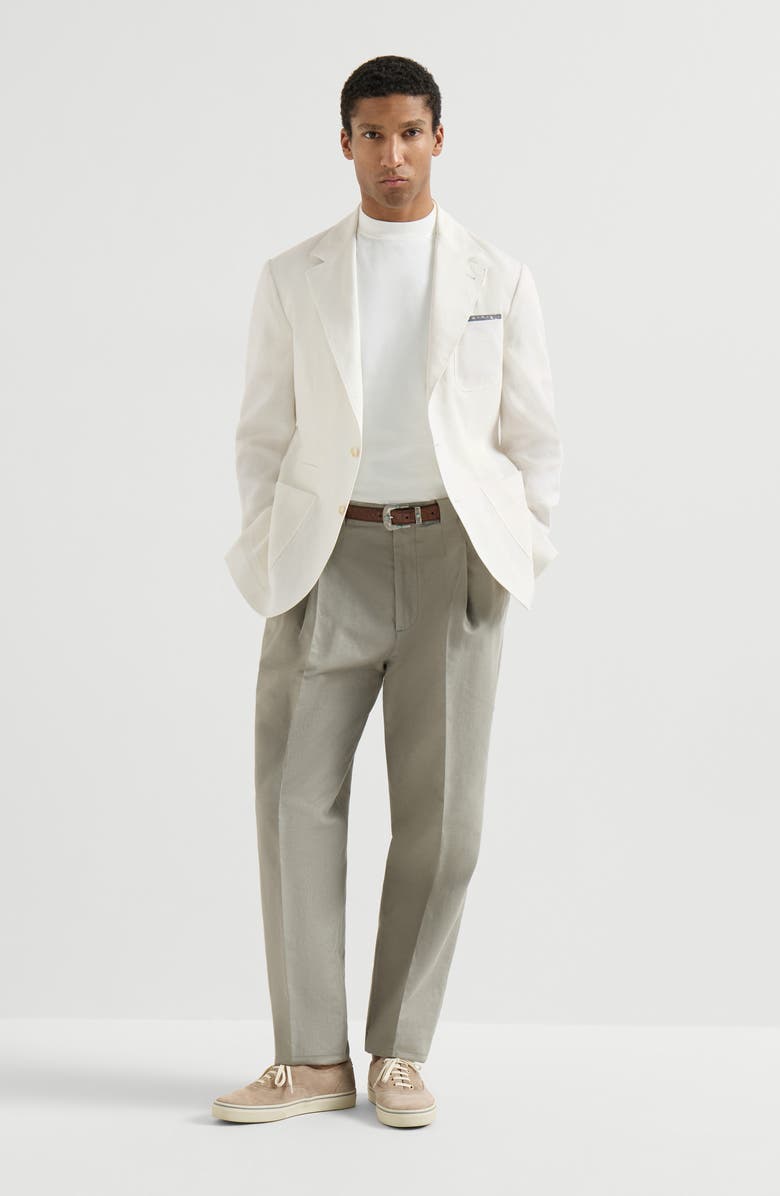 Brunello Cucinelli Linen deconstructed blazer, Alternate, color, Panama