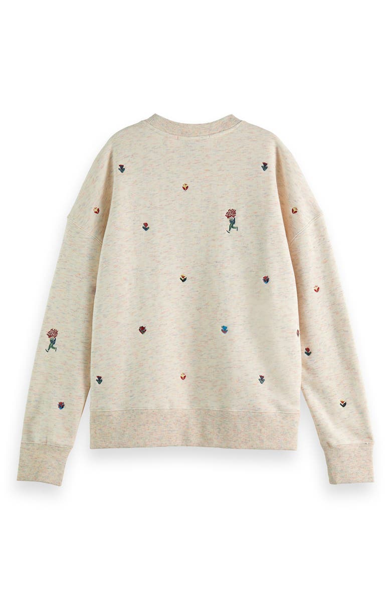 Scotch & Soda Embroidered Mélange Sweatshirt, Alternate, color,