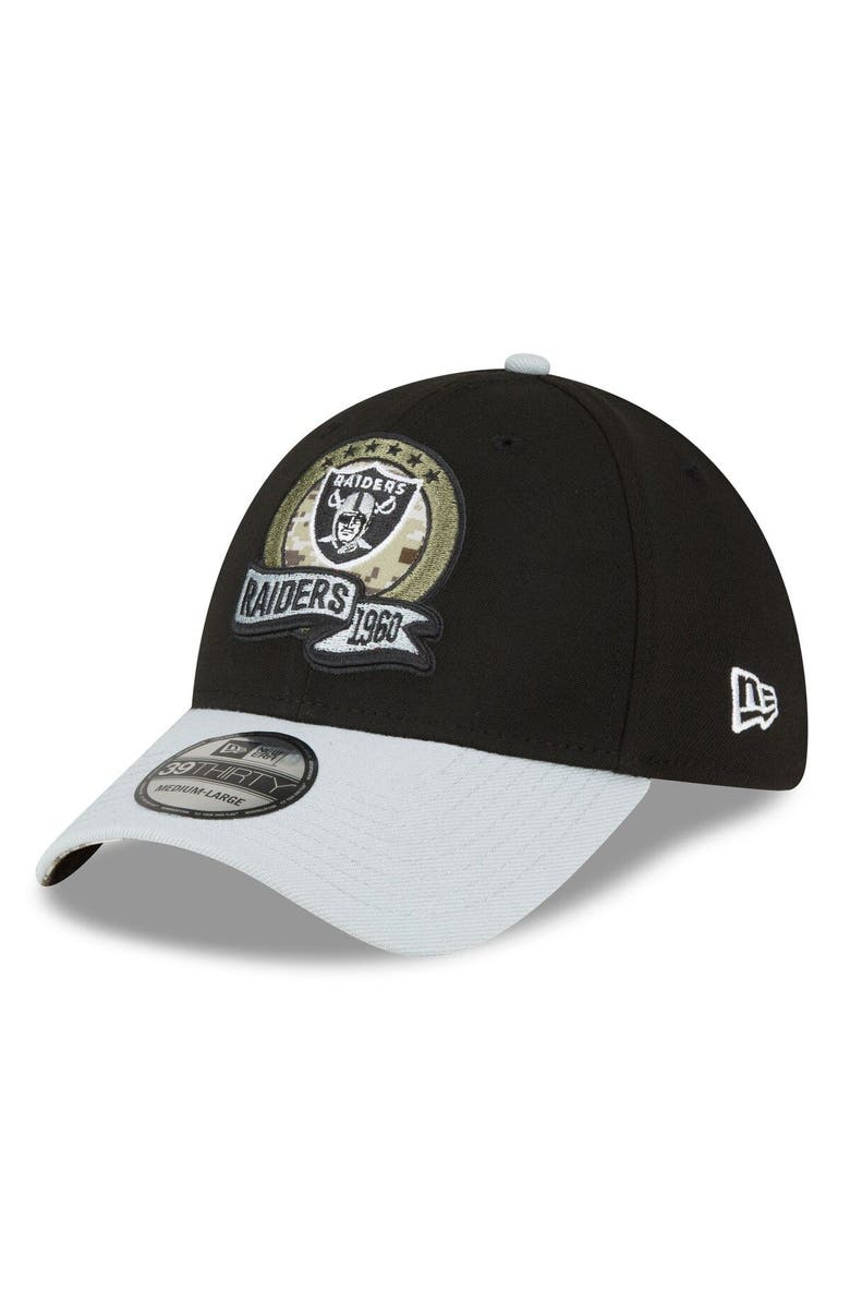 New Era Men's New Era Black Las Vegas Raiders 2022 Salute To Service 39THIRTY Flex Hat, Alternate, color, 