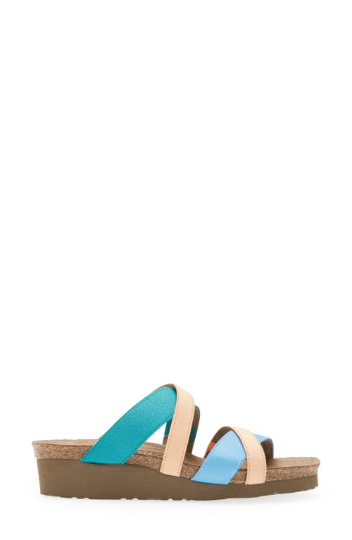 Naot Roxana Strappy Slip-on Sandal In Sky Blue/aqua/peach Stretch