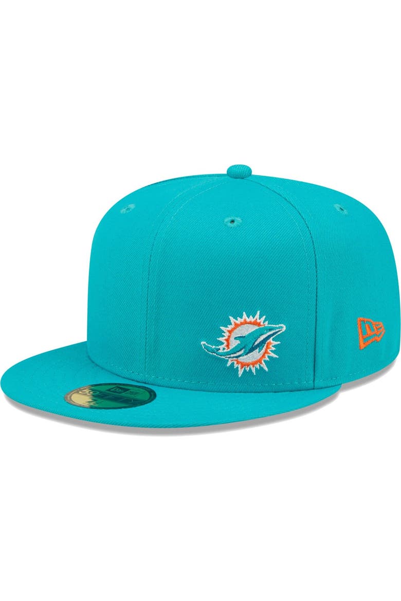 Men's New Era Aqua Miami Dolphins  Flawless 59FIFTY Fitted Hat, Main, color, Aqua
