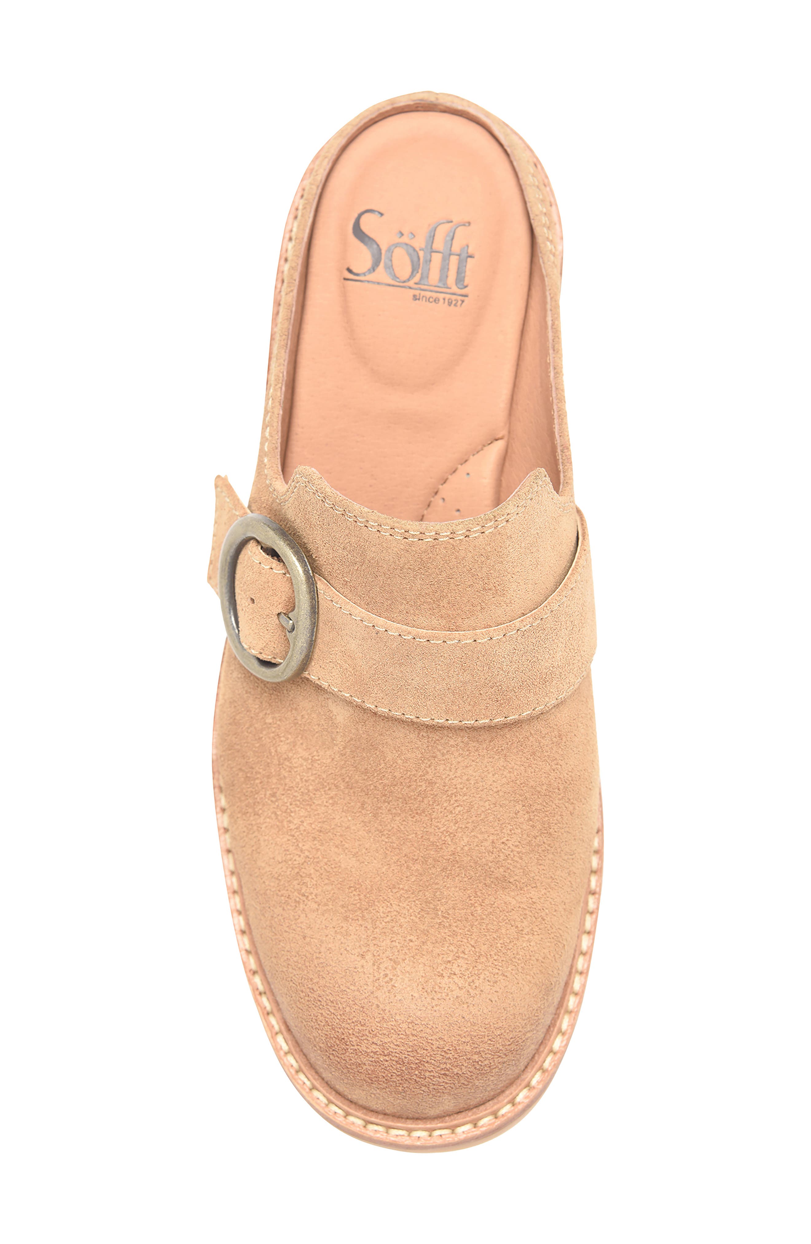 Söfft Tiffany Buckle Clog, Alternate, color, Cognac