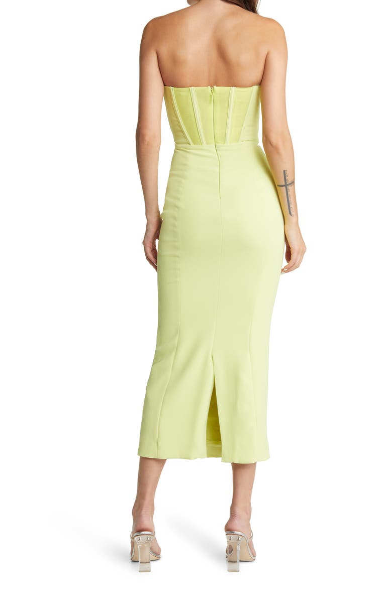 HOUSE OF CB Strapless Corset Midi Dress, Alternate, color,