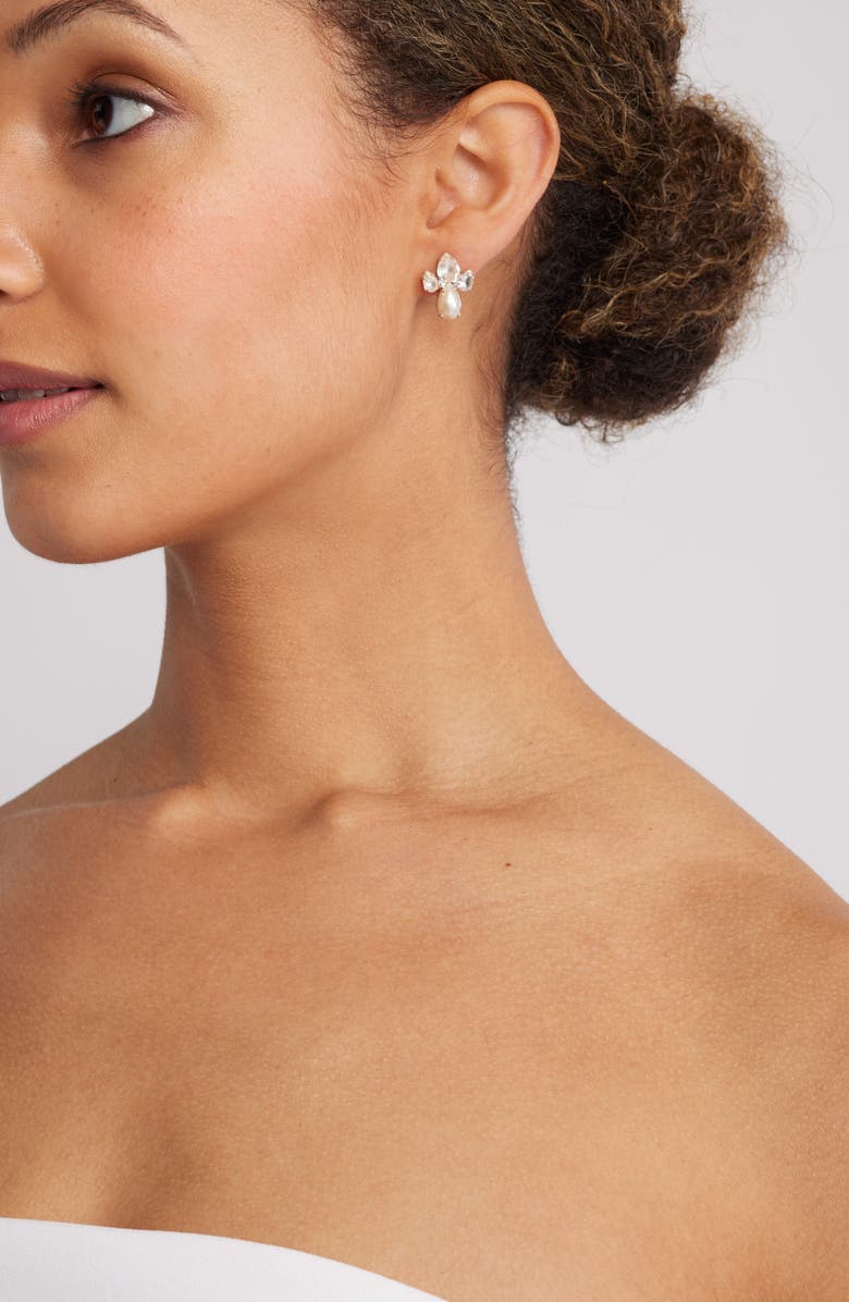 Simone Rocha Victorian Faux Pearl & Crystal Earrings, Alternate, color, 