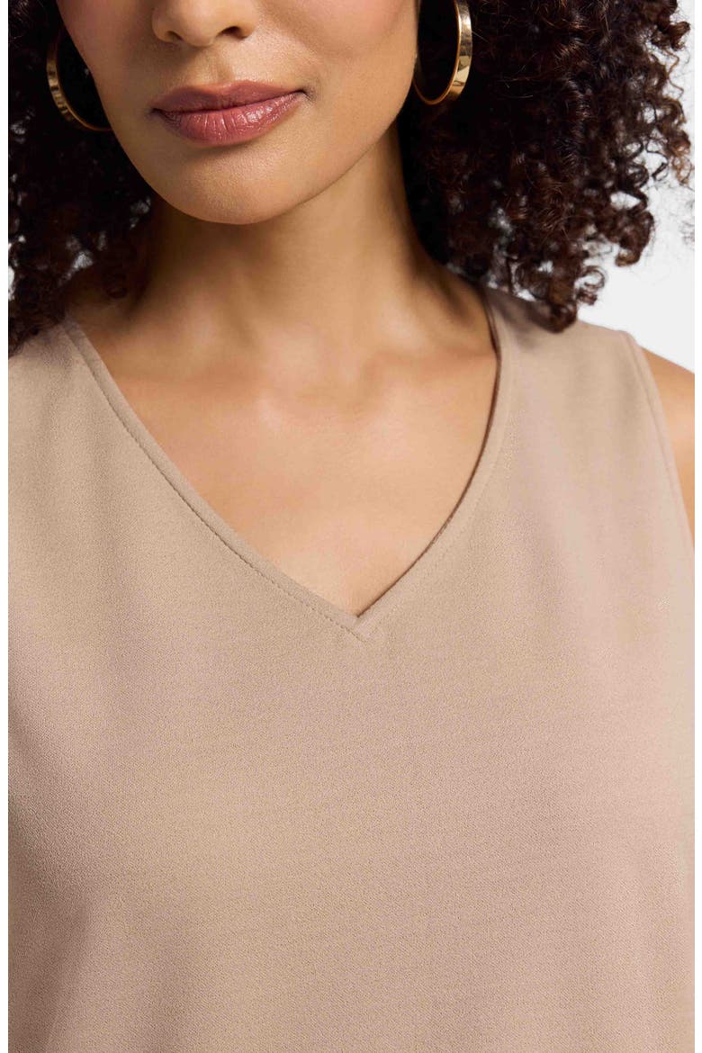 Callie Sleeveless Crepe Knit Top, Alternate, color, KHAKI