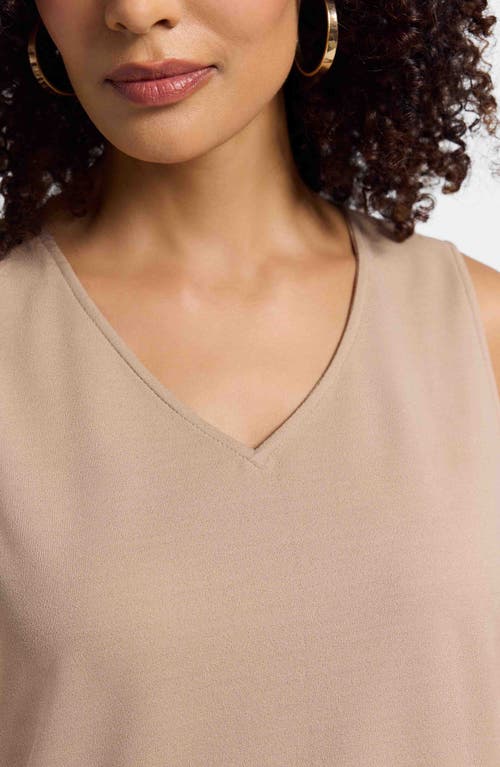 Foxcroft Callie Sleeveless Crepe Knit Top In Brown