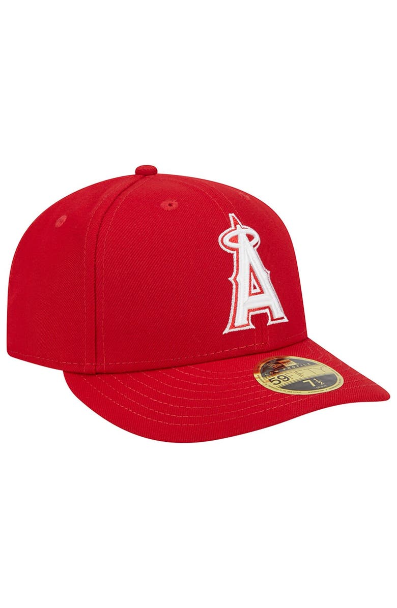 New Era Men's New Era Scarlet Los Angeles Angels Low Profile 59FIFTY Fitted Hat, Alternate, color, 