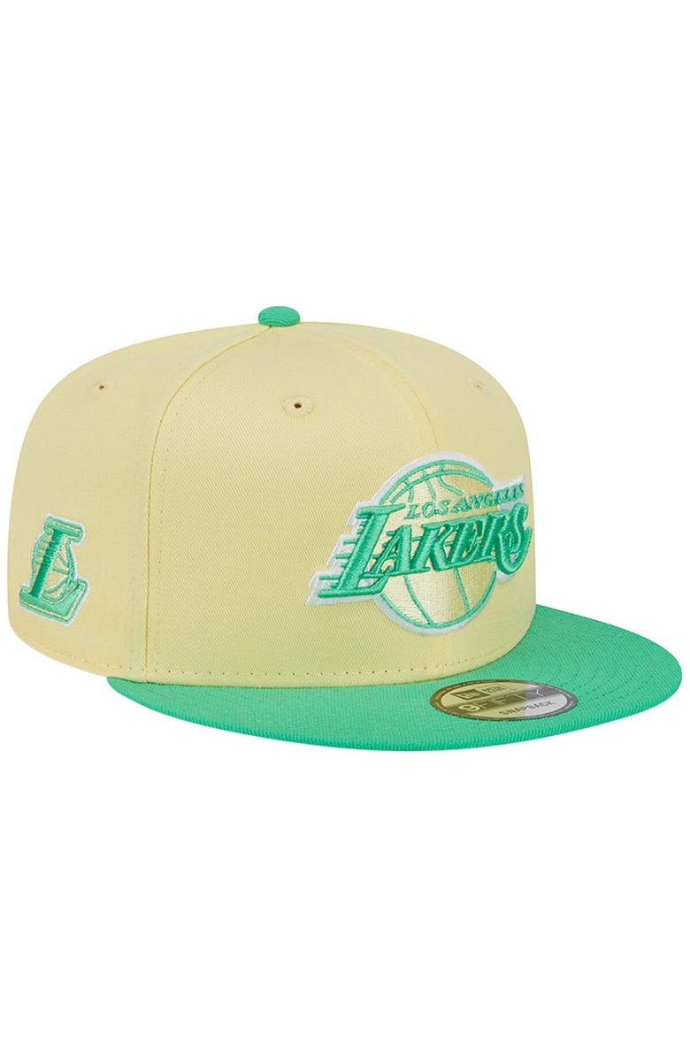New Era Men's New Era Yellow/Green Los Angeles Lakers 9FIFTY Hat, Main, color,