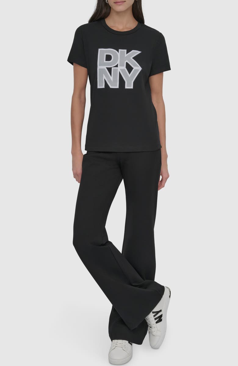 DKNY Logo Appliqué T-Shirt, Alternate, color, 