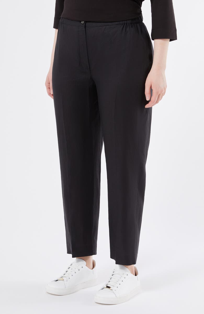 Marina Rinaldi Remo Straight Leg Linen Pants, Main, color, 