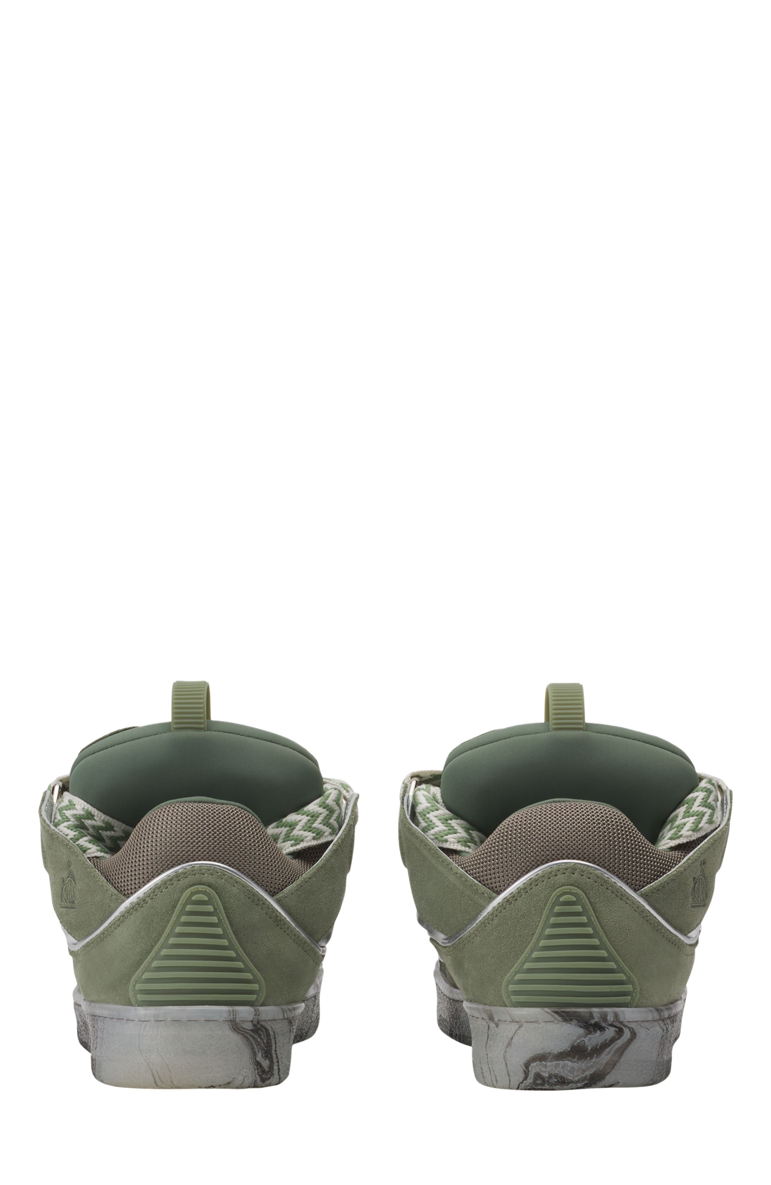 Lanvin Leather Curb Sneakers With Marbled Sole, Alternate, color, 