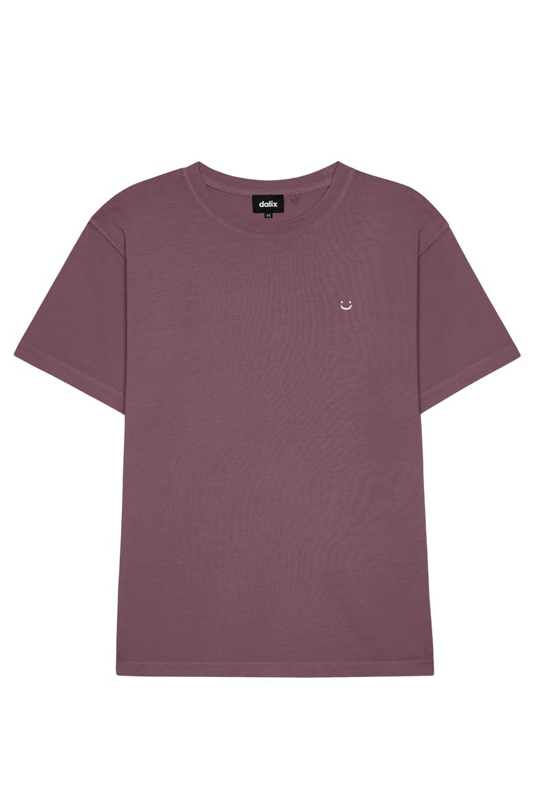 Mens Lil Smile Midweight Garment Dye Tee, Main, color, Plum