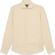 Reiss Ruban Regular Fit Solid Linen Button-Up Shirt