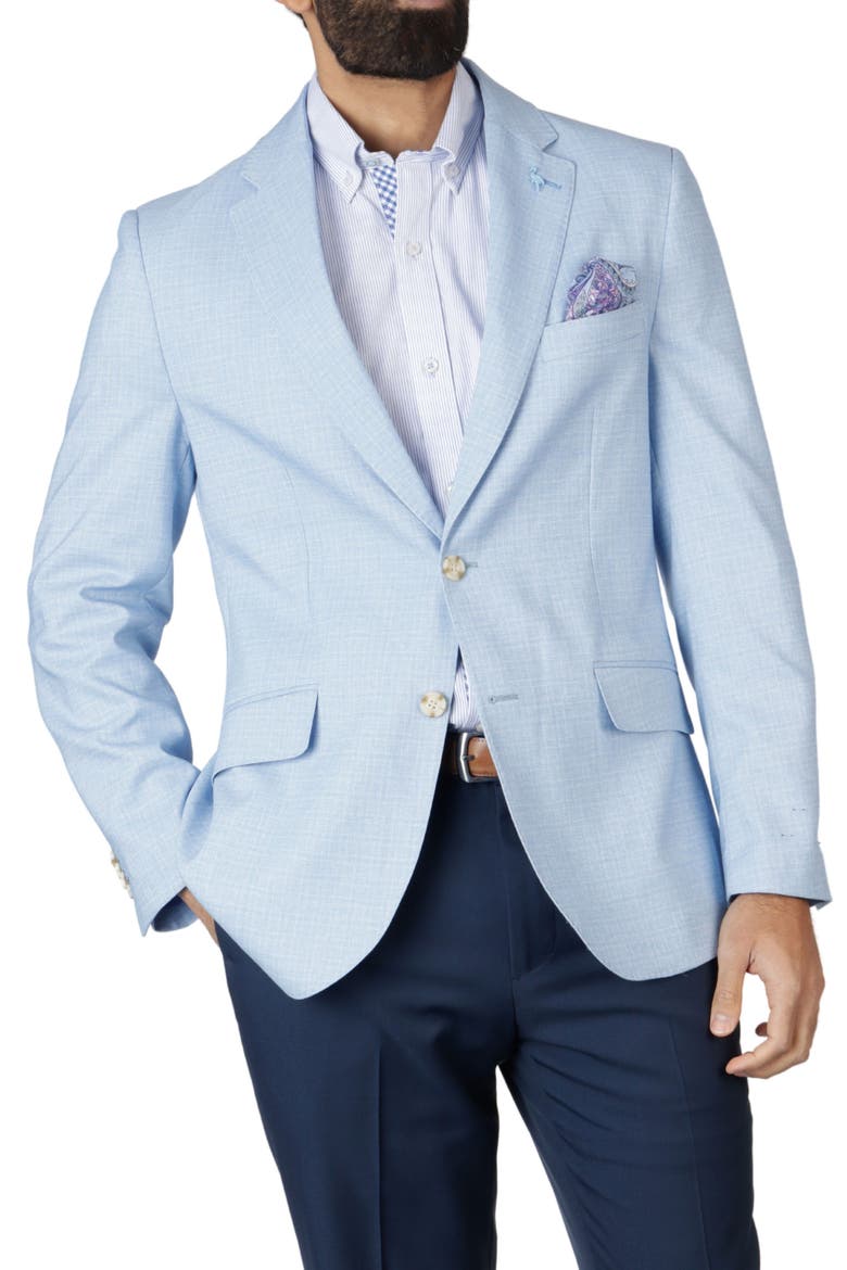 Modern Fit Mini Shadow Plaid Sport Coat, Alternate, color, LIGHT BLUE