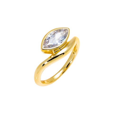 CZ Marquise Swirled Pinky Ring