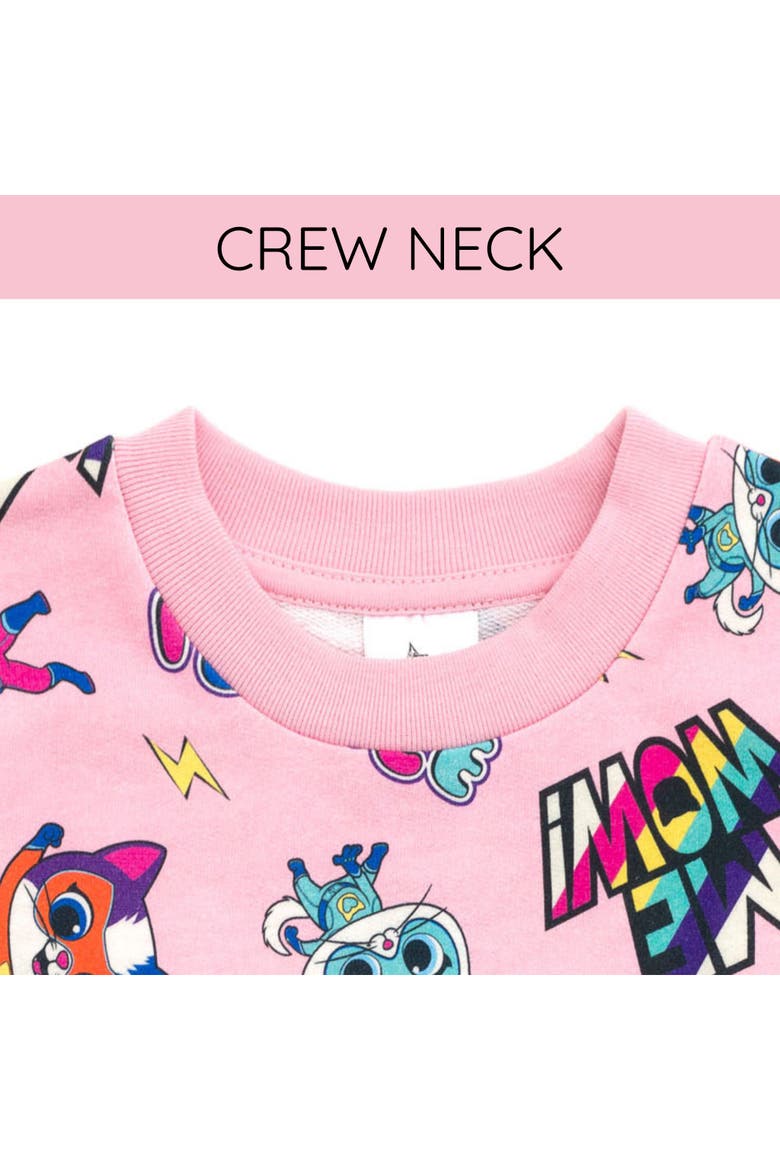Super Kitties 2-Piece Sweatshirt and Shorts Set, Alternate, color, Pink SuperKitties