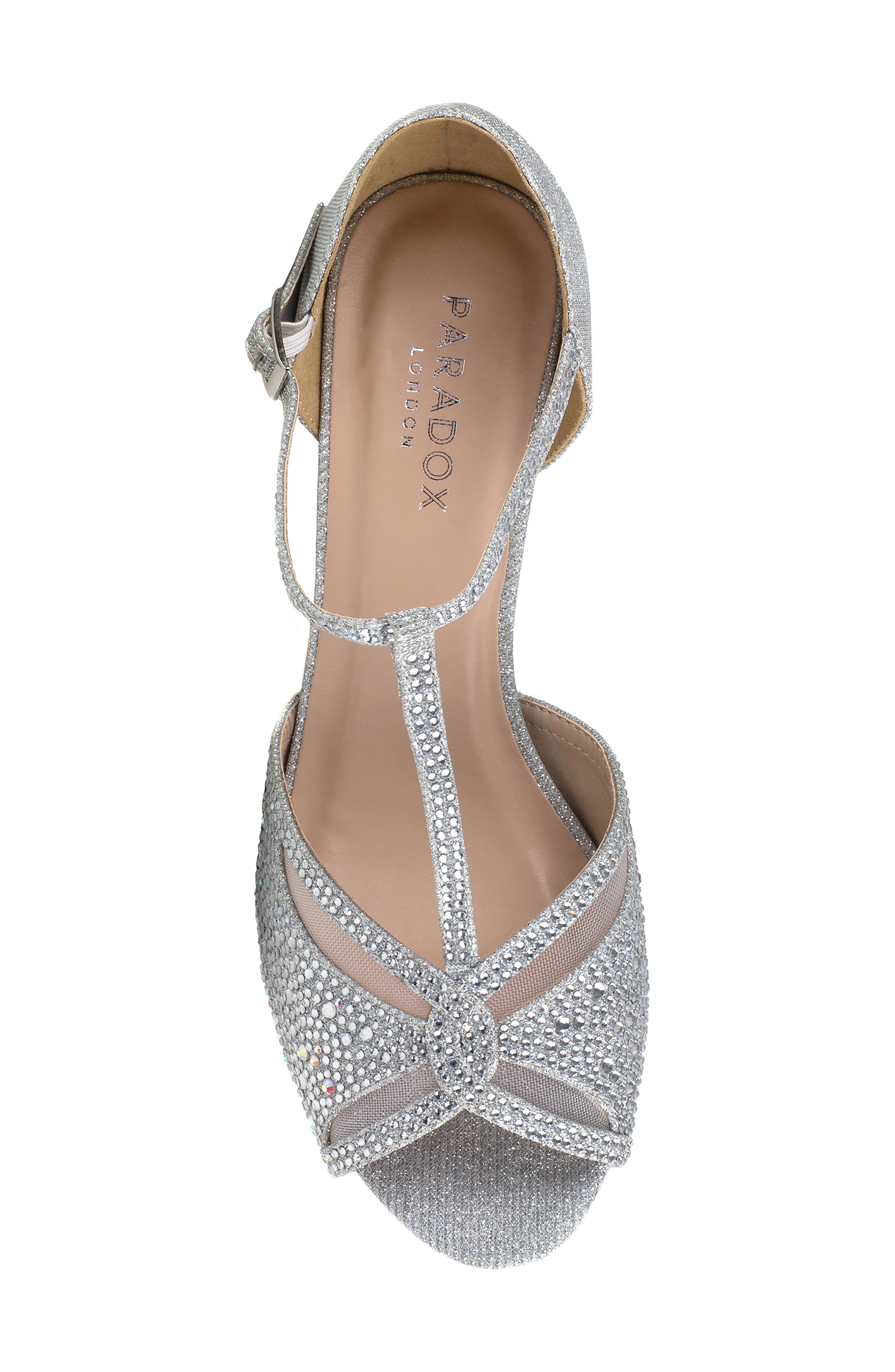 Paradox London Pink Nora T-Strap Platform Sandal, Alternate, color, Silver