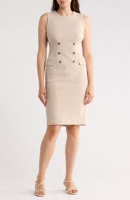 Calvin Klein Button Sheath Dress