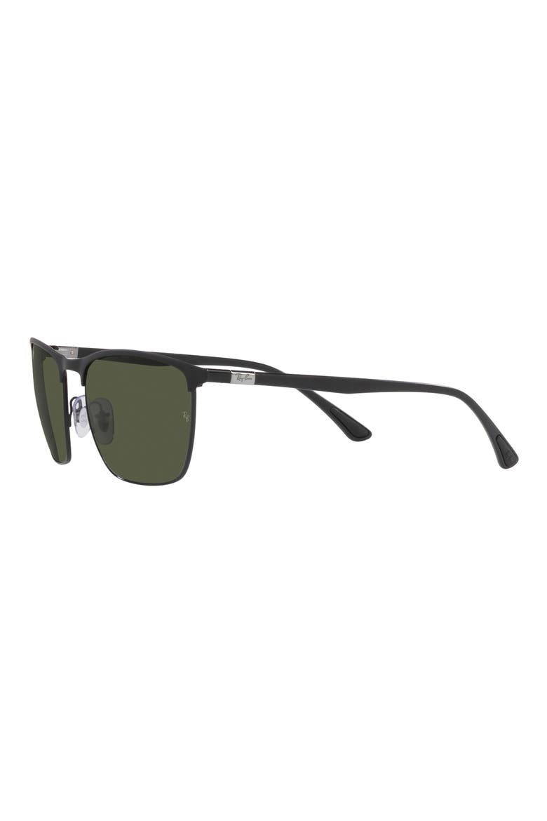 57mm Square Sunglasses, Alternate, color, MATTE BLACK