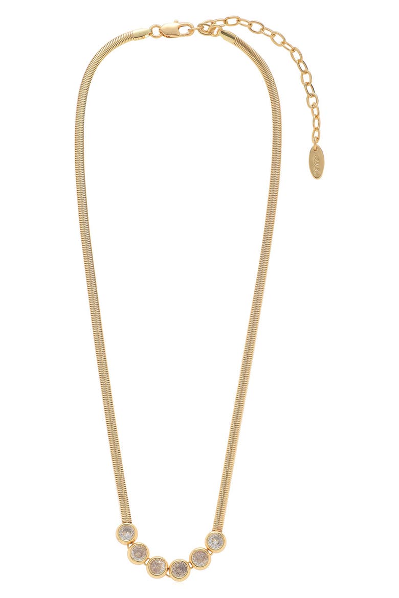 Crystal Snake Chain Frontal Necklace, Alternate, color, GOLD