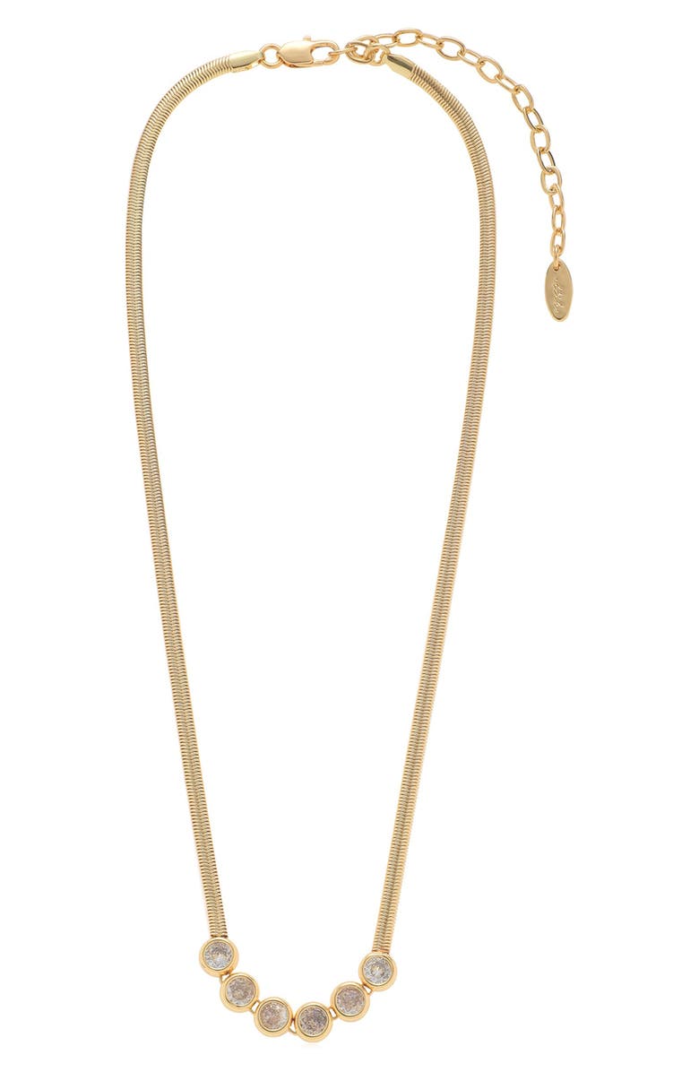 Ettika Crystal Snake Chain Frontal Necklace, Alternate, color, Gold