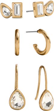 BaubleBar Set of 3 Mixed Shape Earrings