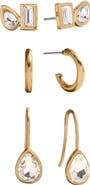 BaubleBar Set of 3 Mixed Shape Earrings