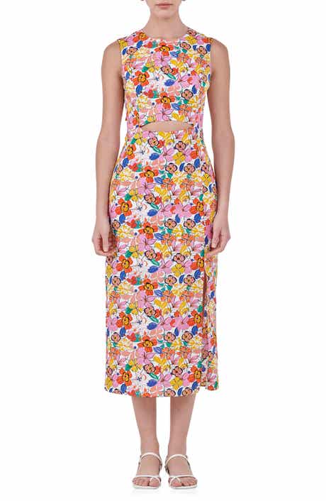 Floral Cutout Cotton Dress