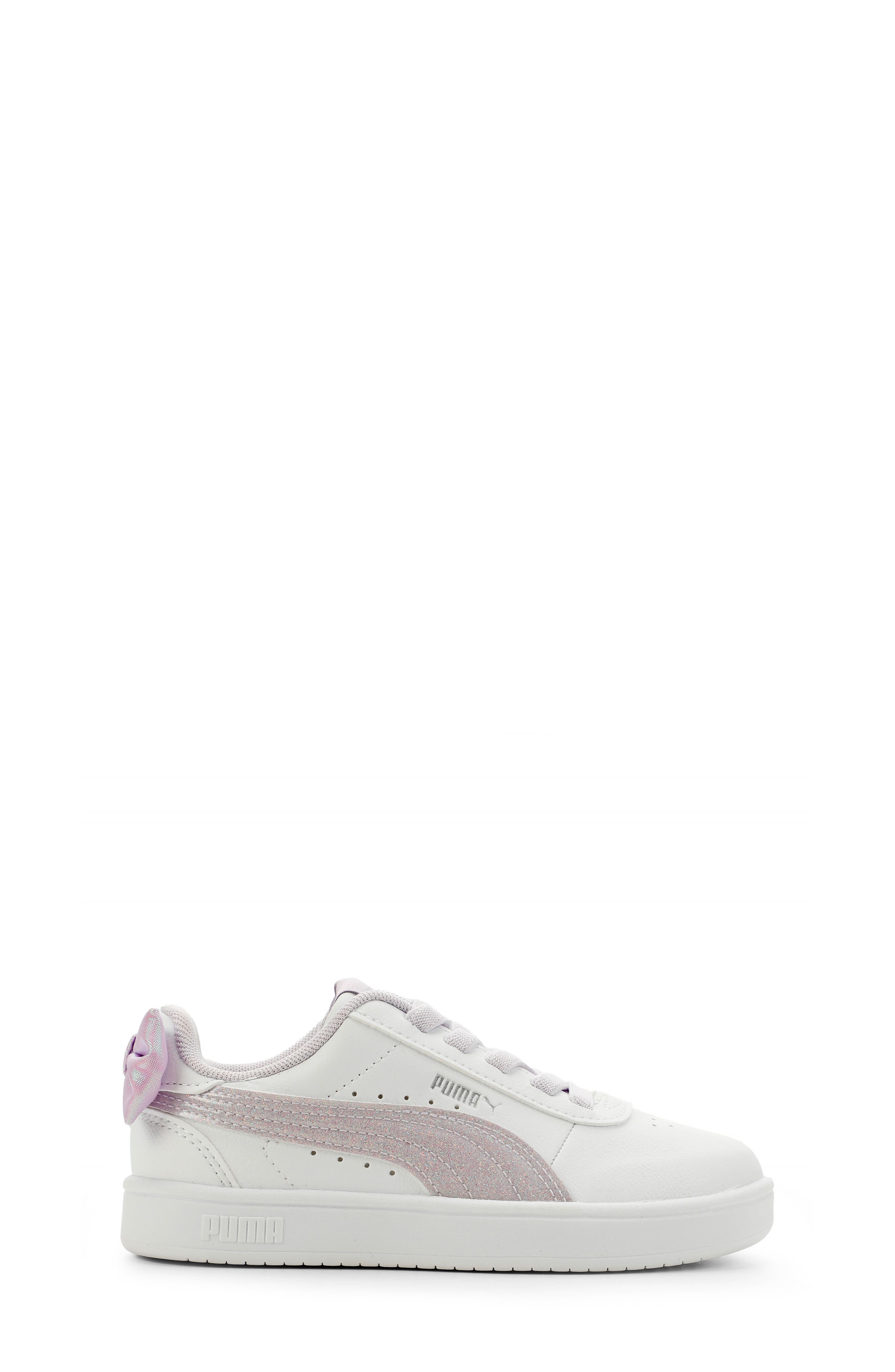 Kids' Juna Bow Sneaker, Alternate, color, PUMA WHITE/ PUMA SILVER/ LILAC