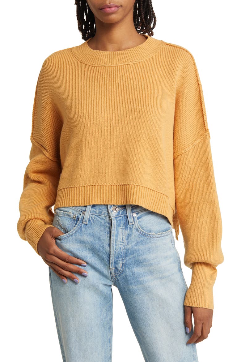 Easy Street Crop Pullover, Main, color, GOLDEN SQUASH