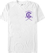 Crooks & Castles Men's Crooks & Castles Ancient Tower Purple Badge  Graphic T-Shirt
