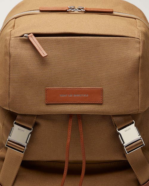 Want Les Essentiels De La Vie Want Les Essentiels Bishop Organic Cotton Canvas Backpack In Dark Camel