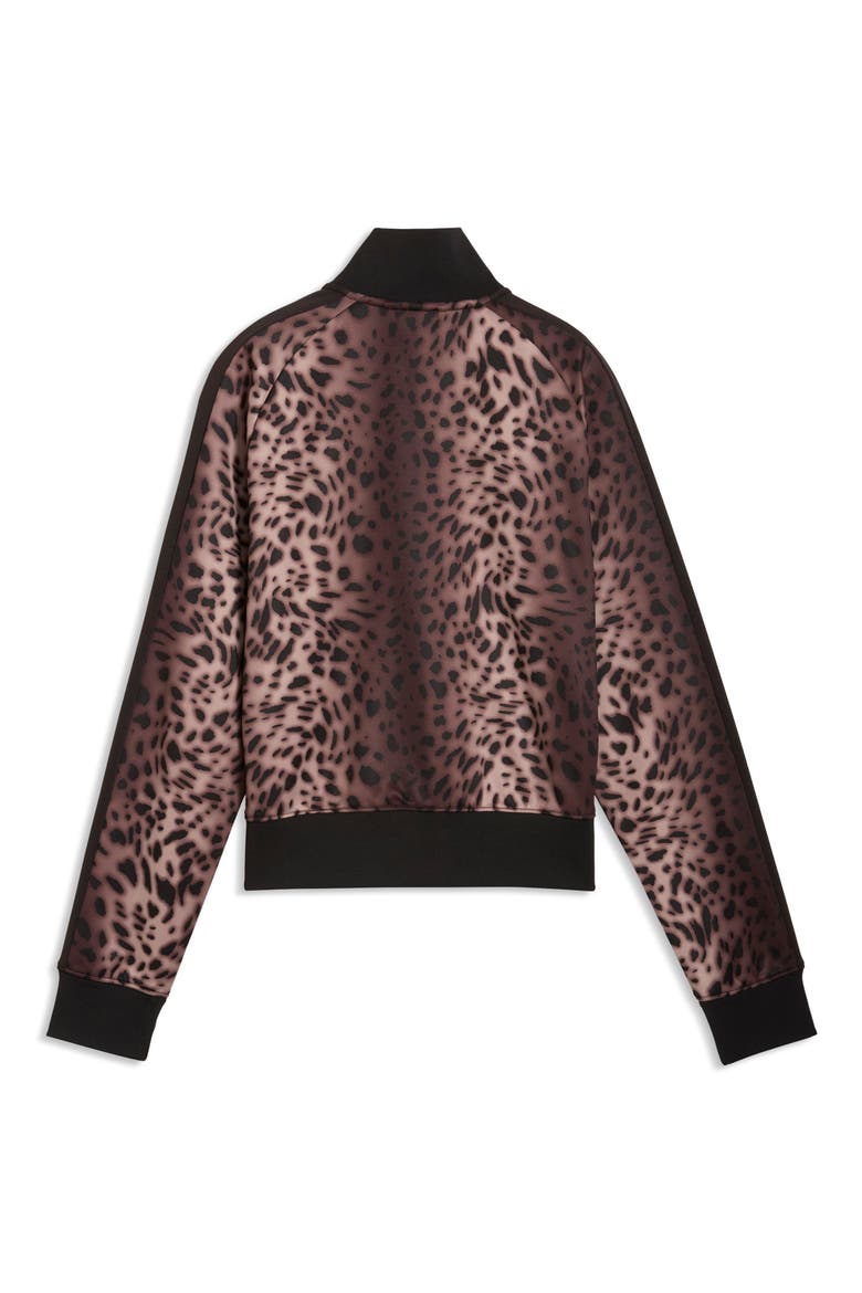 T7 Leo Luxe Leopard Zip Front Sweatshirt, Alternate, color, PUMA BLACK