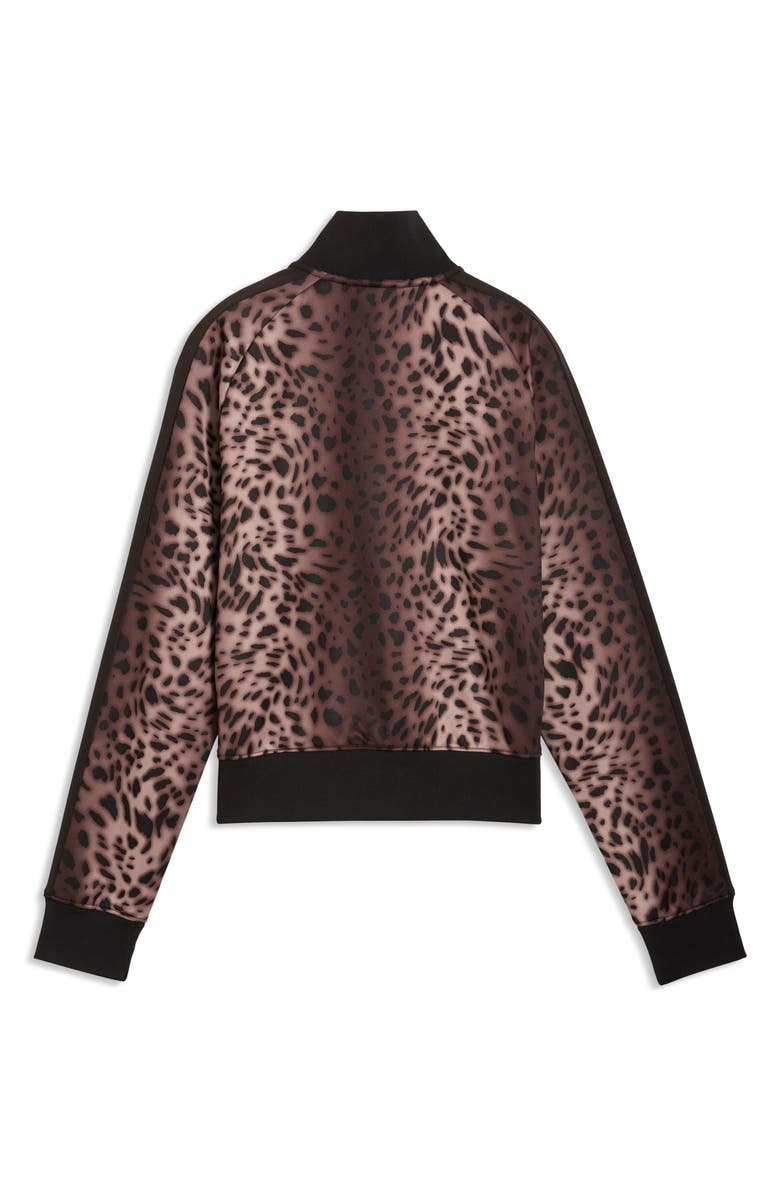 PUMA T7 Leo Luxe Leopard Zip Front Sweatshirt, Alternate, color, 