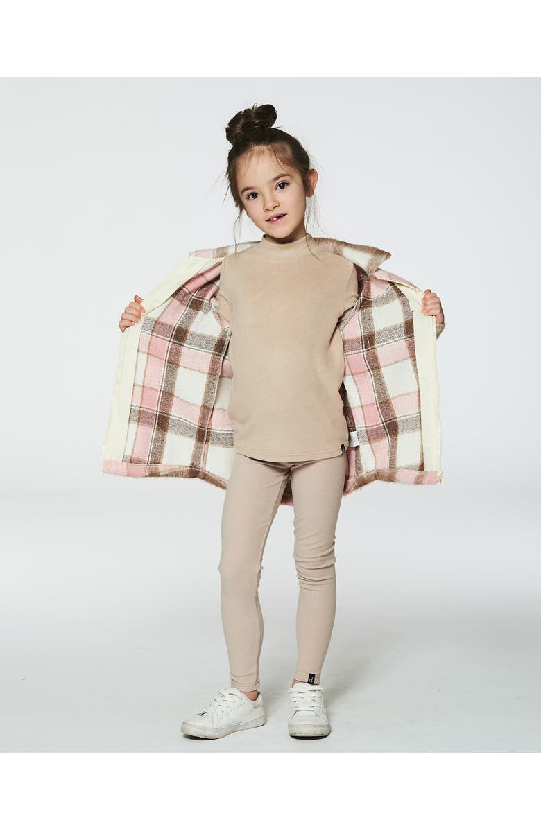 Deux par Deux Little Girl's Super Soft Brushed Mock Neck Top Medium Beige, Alternate, color, 