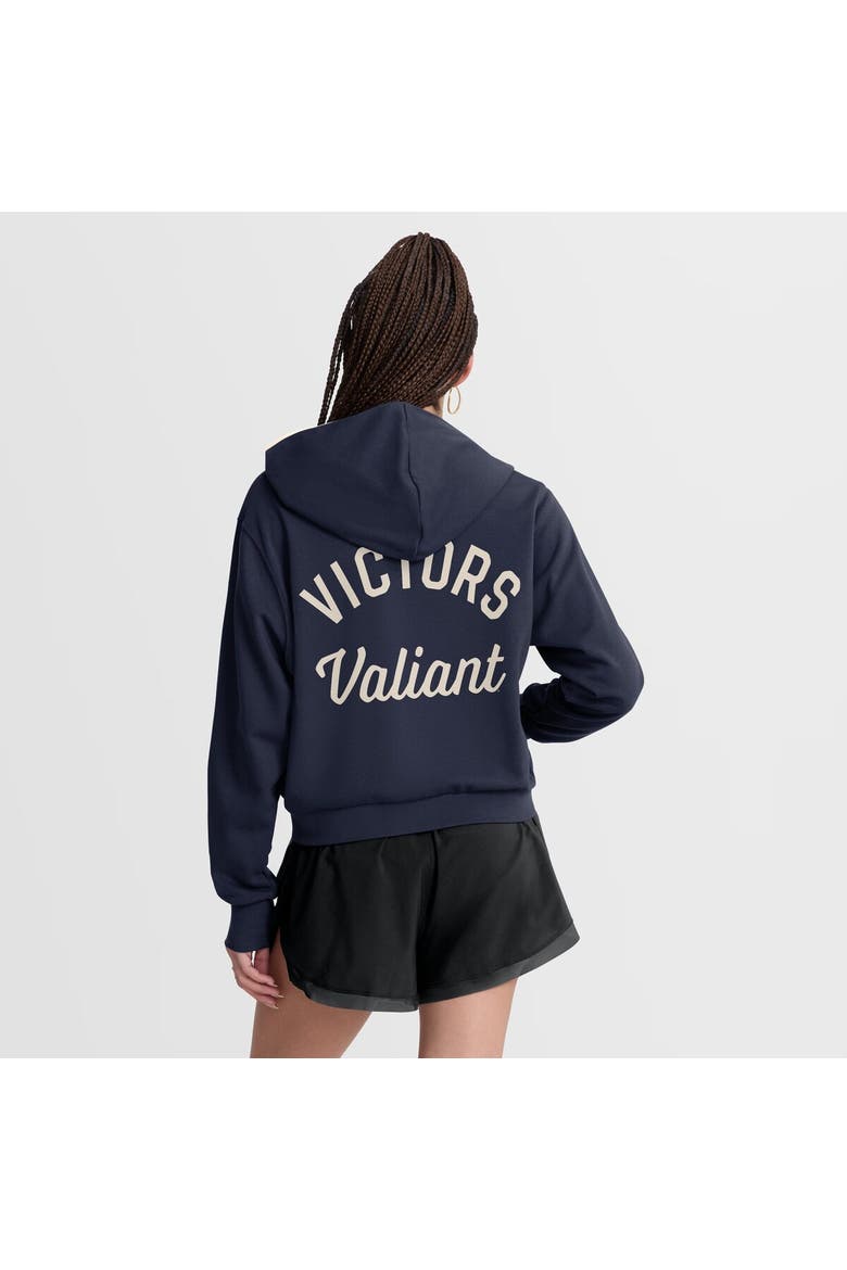Women's Jordan Brand Navy Michigan Wolverines Mantra Cropped Full-Zip Hoodie, Alternate, color, Navy