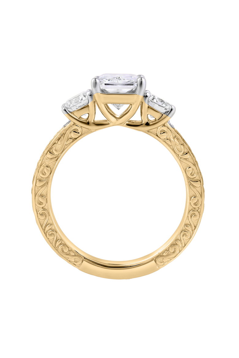 Marilyn 14K Gold 2.65 Ct Radiant Lab Grown Diamond Engagement Ring, Alternate, color, 14K Yellow Gold